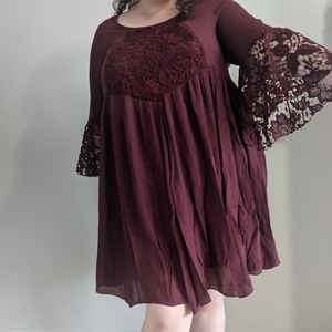 Boho maroon dress